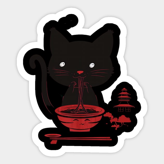 Kawaii Cat Happiness Sticker by skeleton sitting chained